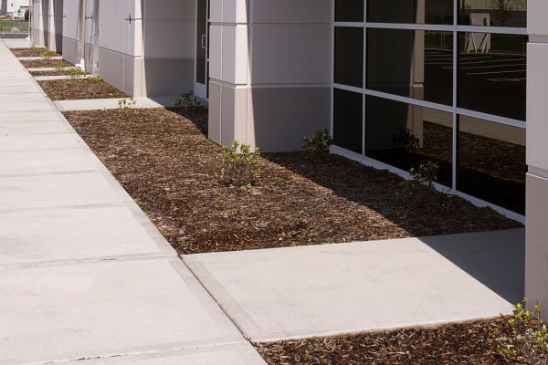Newly completed commercial concrete project area