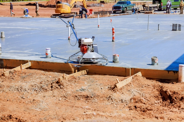 Foundation of a commercial concrete construction project.
