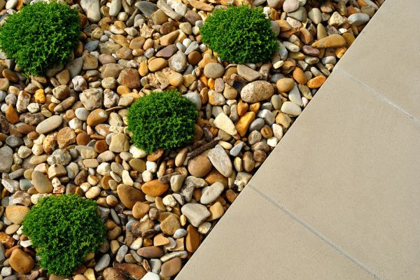 Landscape design featuring concrete work installed