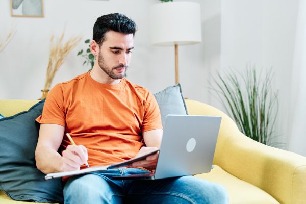 Man reviewing options for construction service providers
