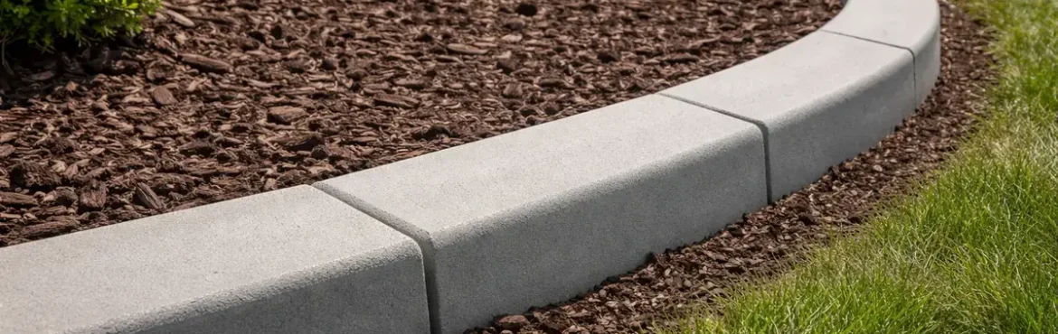 Curved concrete landscape curbing