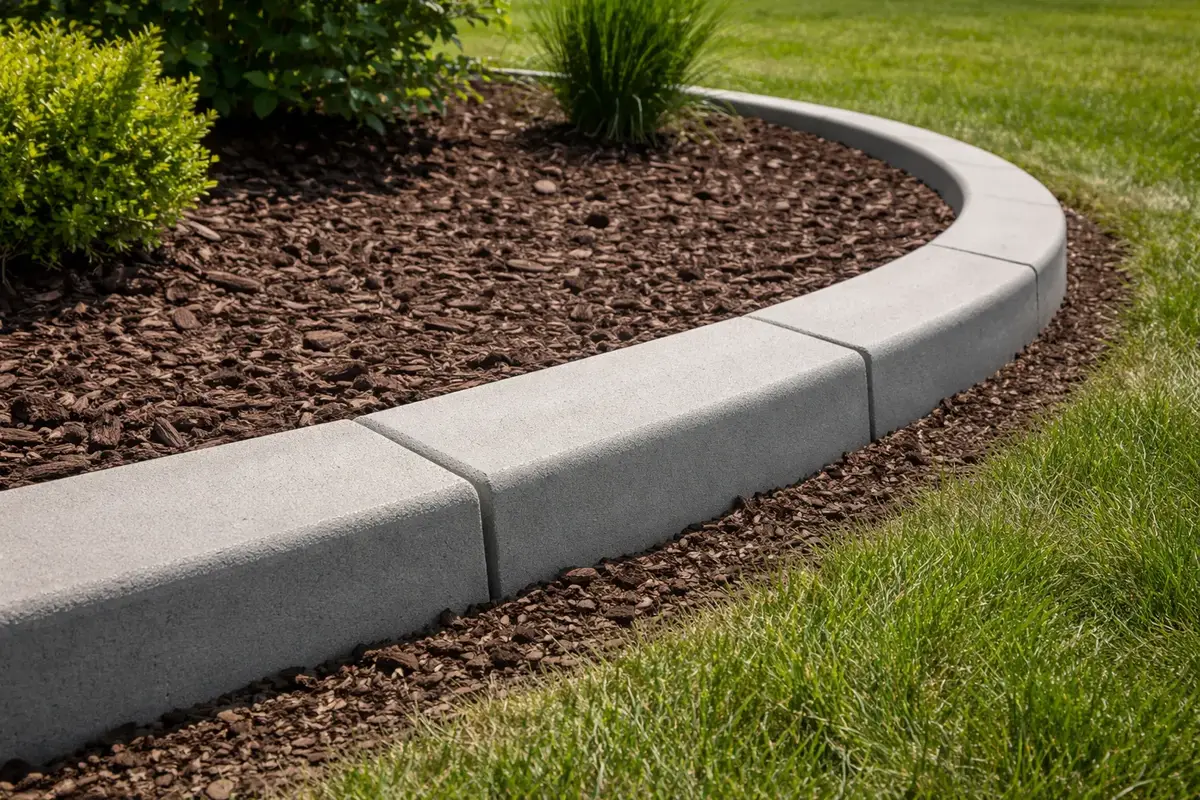 Curved concrete landscape curbing