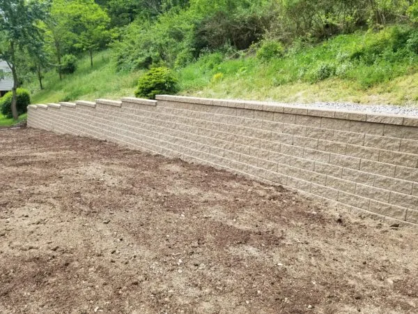 Retaining wall constructed to prevent soil erosion.